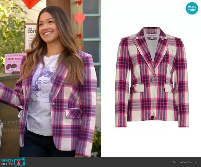 Not Dead Yet Gina Rodriguez Plaid Blazer - Jacket Hub