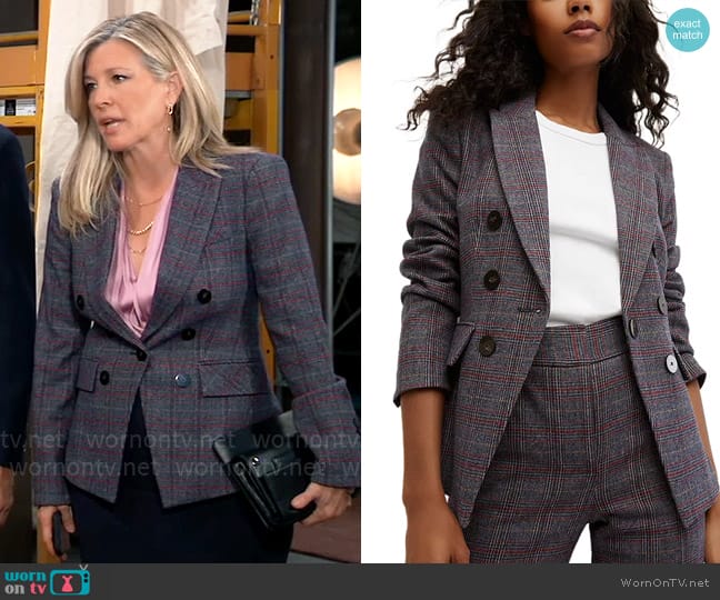 Veronica Beard Lawrence Dickey Blazer worn by Carly Spencer (Laura Wright) on General Hospital