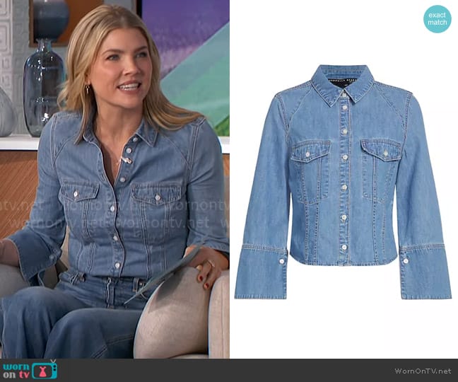 Veronica Beard Tivi Denim Shirt worn by Amanda Kloots on The Talk