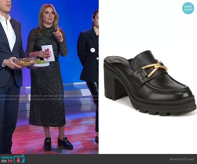 Veronica Beard Wynter Lug Sole Mule worn by Jenna Bush Hager on Today