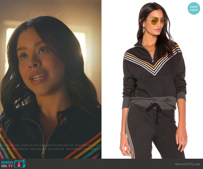 Wildfox 80's Track Star Sweatshirt worn by Mariana Foster (Cierra Ramirez) on Good Trouble