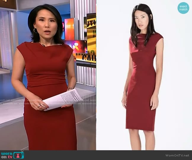 Zara Boatneck Tube Dress worn by Vicky Nguyen on NBC News Daily