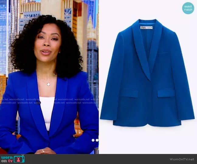 Zara Shawl Lapel Blazer worn by Shirleen Allicot on Good Morning America