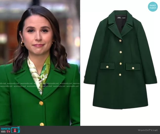 Zara Tailored Wool Coat worn by Elizabeth Schulze on Good Morning America