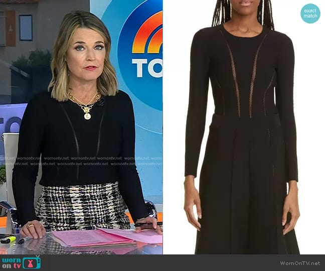 WornOnTV: Savannah’s black mesh inset top and plaid pencil skirt on ...
