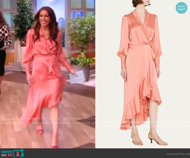 Zimmermann Silk Wrap Midi Dress worn by Alyssa Farah Griffin on The View