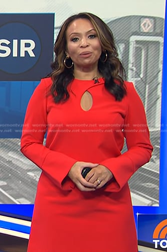 Adelle's red keyhole dress on Today