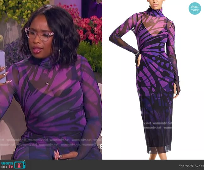 AFRM Shailene Turtleneck Bodycon Midi Dress worn by Jennifer Hudson on The Jennifer Hudson Show