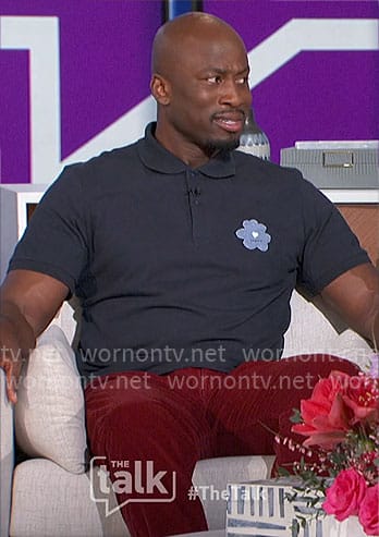 Akbar’s flower polo shirt on The Talk