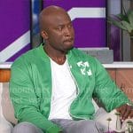 Akbar’s green jacket and sneakers on The Talk