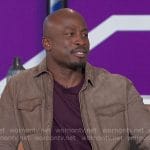 Akbar’s taupe suede jacket on The Talk