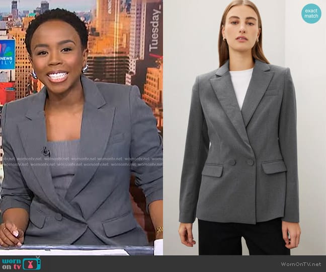 Aknvas Arken Blazer worn by Zinhle Essamuah on NBC News Daily