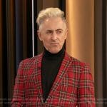 Alan Cumming’s red plaid blazer on The Drew Barrymore Show