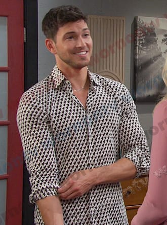 Alex's's black and white print shirt on Days of our Lives