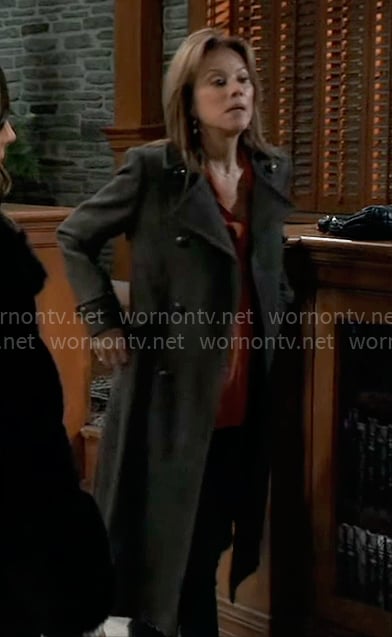 Alexis's long herringbone coat on General Hospital