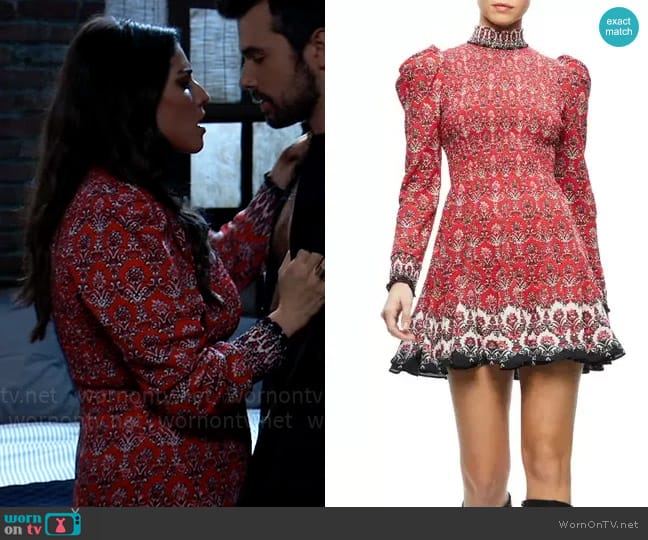 Alice + Olivia Elvira Dress worn by Brook Lynn Quartermaine (Amanda Setton) on General Hospital