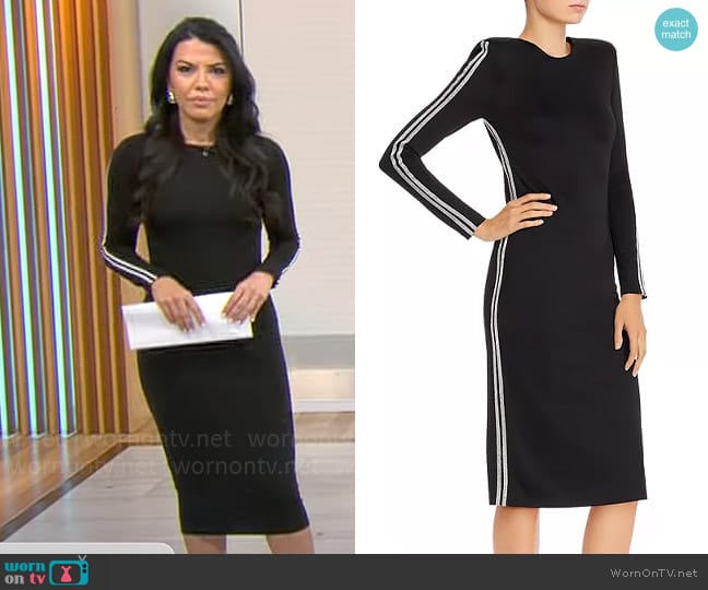 Alice + Olivia Inka Embellished Midi Dress worn by Astrid Martinez on CBS Mornings