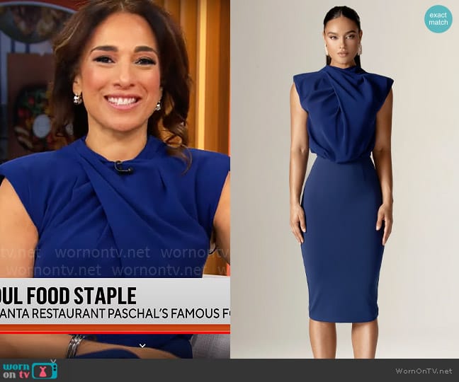 Alieva Maxine Dress worn by Michelle Miller on CBS Mornings