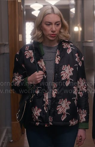 Allison’s hibiscus print jacket on So Help Me Todd