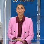 Ally’s pink double breasted blazer and pants on Today