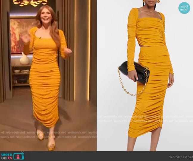 Altuzarra Asgard ruched jersey top worn by Bryce Howard on The Drew Barrymore Show