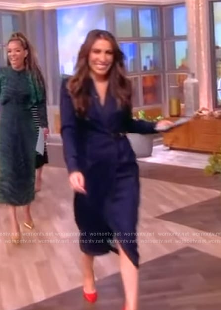 Alyssa's denim wrap dress on The View