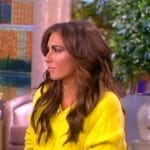 Alyssa’s yellow cable knit sweater on The View