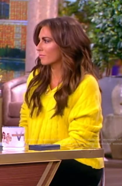 Alyssa's yellow cable knit sweater on The View