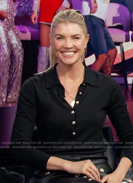 Amanda’s black long sleeve polo on E! News