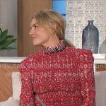 Amanda’s red printed mini dress on The Talk