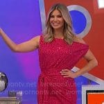 Amber’s pink embellished side-tie mini dress on The Price is Right