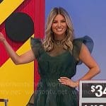 Amber's sheer green flared mini dress on The Price is Right