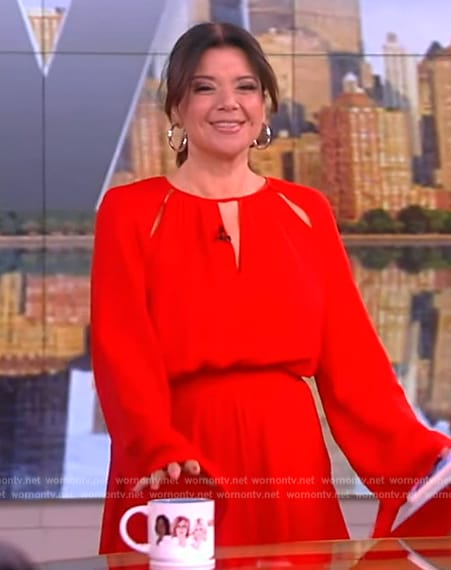 Ana’s red two-tone dress on The View