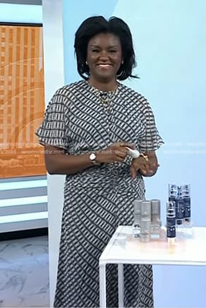 Dr. Angela Lamb’s print ruched waist dress on Today