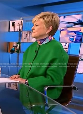 Anne Thompson’s green jacket on NBC News Daily