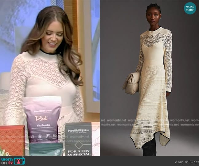 Anthropologie Victorian Sweater Dress worn by Monica Mangin on Live with Kelly and Mark