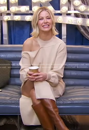 Ariana Madix's beige cutout sweater and skirt on Good Morning America