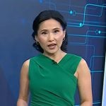 Vicky’s green asymmetric midi dress on Today