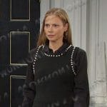 Ava’s black pearl trim knit vest on Days of our Lives