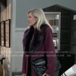 Ava’s purple fur collar coat on General Hospital
