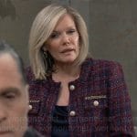 Ava’s tweed jacket with chain trims on General Hospital