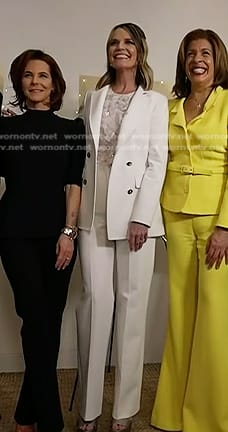 Savannah's white double breasted blazer and pants on Today