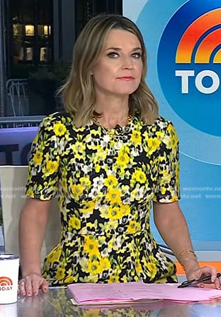 WornOnTV: Savannah’s yellow floral dress on Today | Savannah Guthrie ...