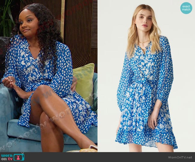 Ba&Sh Fiona Short Dress worn by Chanel Dupree (Raven Bowens) on Days of our Lives