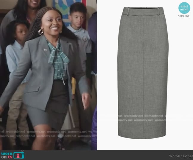 Babaton Chisel Maxi Skirt worn by Janine Teagues (Quinta Brunson) on Abbott Elementary