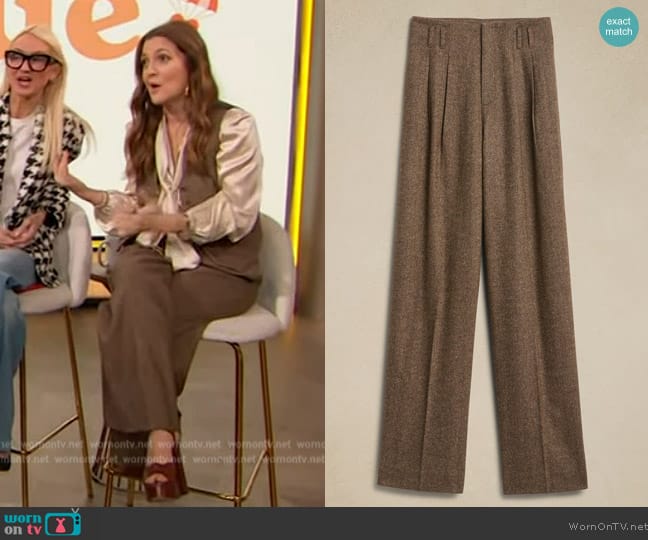 Banana Republic Remanso Donegal Straight Leg Pant worn by Drew Barrymore on The Drew Barrymore Show