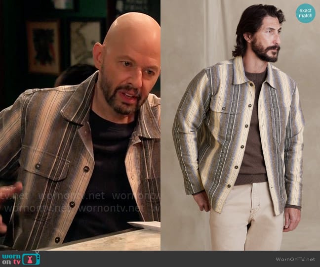 Banana Republic Ramone Stripe Over Shirt worn by Jim Kearney (Jon Cryer) on Extended Family