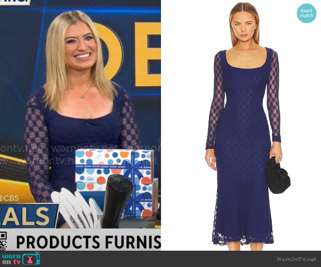 Bardot Adoni Dress worn by Ashley Bellman on CBS Mornings