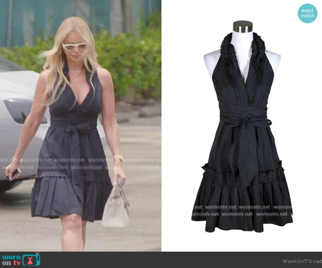 BCBGMAXAZRIA Tafita Halter Dress worn by Alexia Echevarria (Alexia Echevarria) on The Real Housewives of Miami