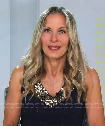 Becky Worley's sequined v-neck top on Good Morning America